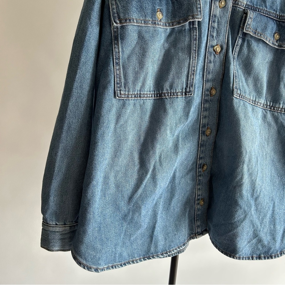 Vintage Oversized Denim Jacket Cotton - Picture 8 of 11